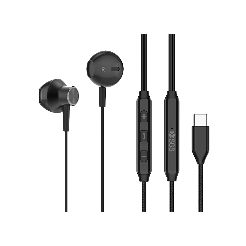 SGS In-Ear Auricolare Stereo Type-C Black
