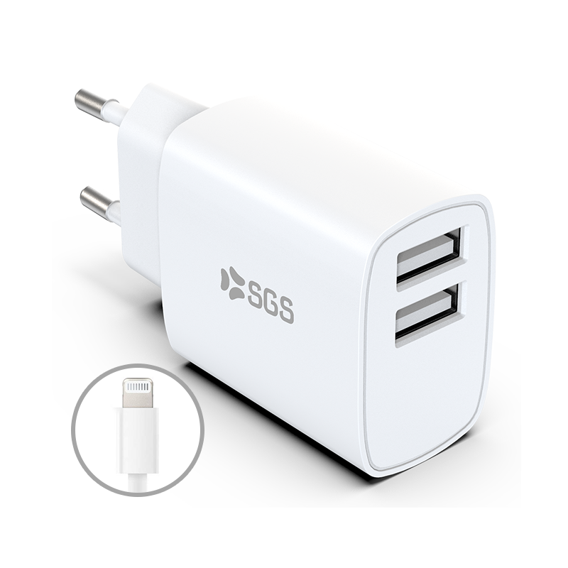 Caricatore Dual USB 2.4Amp 12W + Cavo Lightining