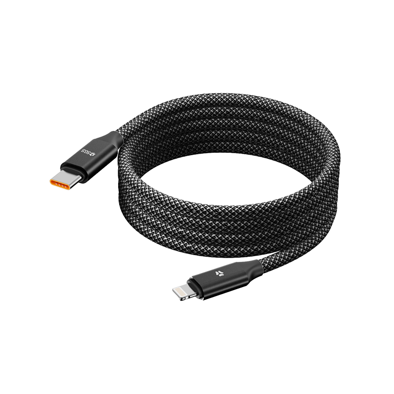 BRAID Cavo Magnetico PD27w Dati/Carica Typec/Lightning 1 Metro