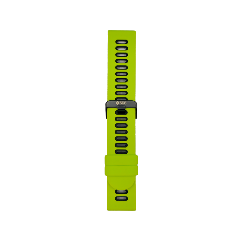 Cinturino Per Smartwatch 22mm In Silicone - Verde E Nero