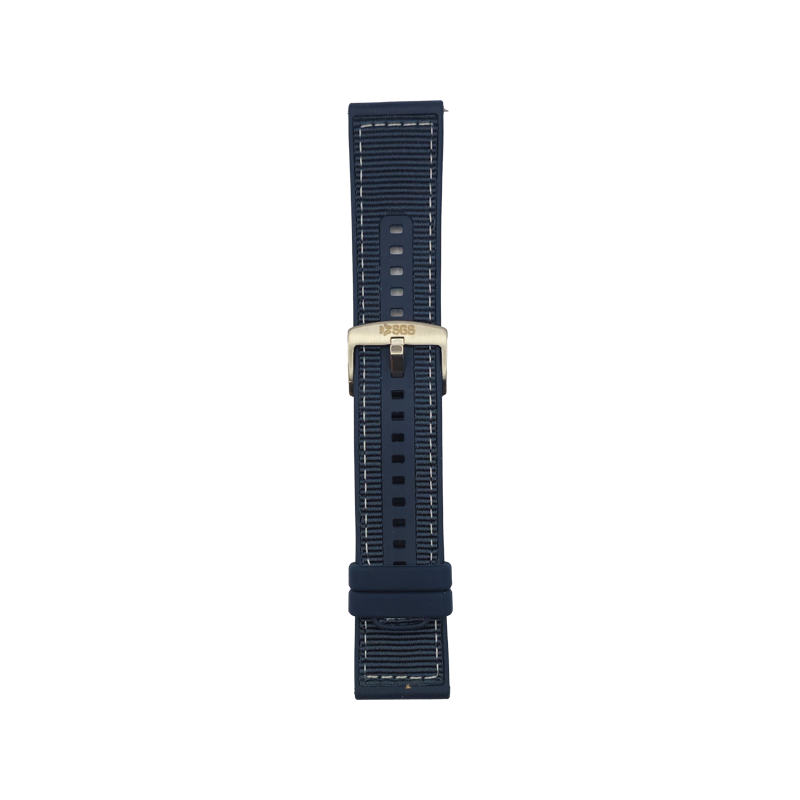 Cinturino Per Smartwatch 22mm Nylon E Silicone - Blu
