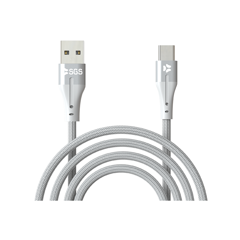 Cloth Type-C Cavo Dati/Carica Usb 1 Metro Silver