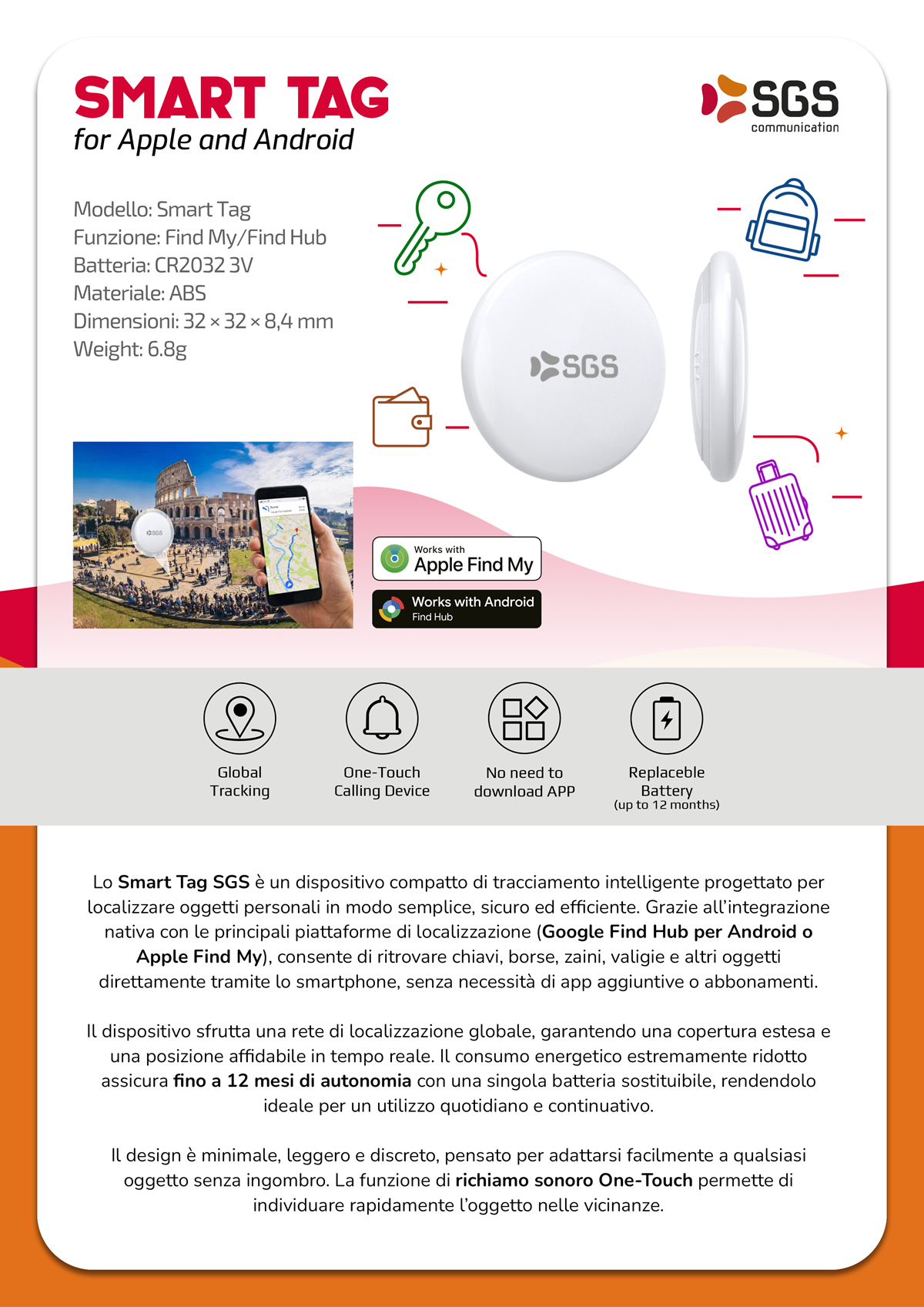 Smart Tag Compatibile Con dispositivi Apple