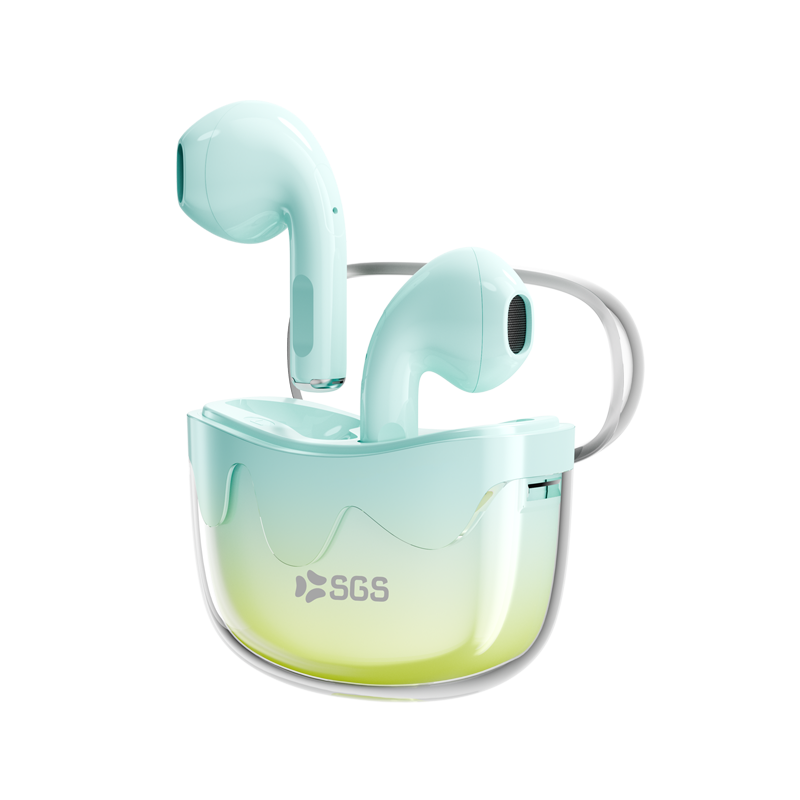 AIR JOY SGS Auricolari Wireless TWS Con Custodia Green