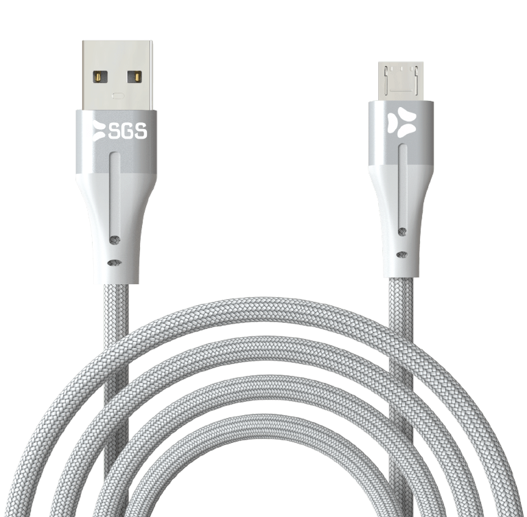 Cloth Micro Usb Cavo Dati/Carica Usb 1 Metro Silver