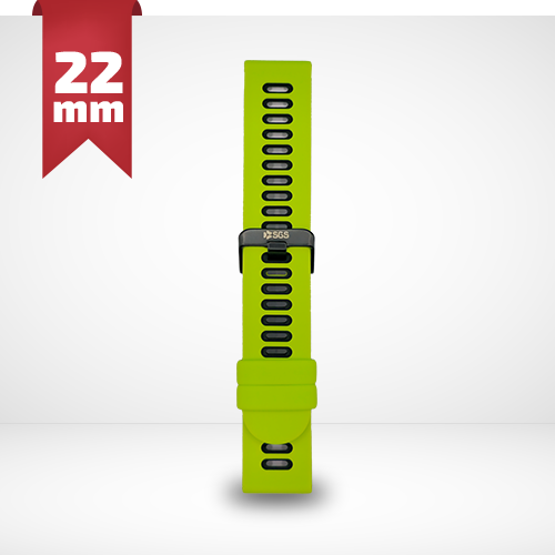 Cinturino Per Smartwatch 22mm In Silicone - Verde E Nero