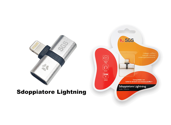 Adattatore/Sdoppiatore SGS da M Lightning a 2x F Lightning