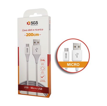 Cavo Dati/Carica Usb Micro Usb 2 Metri