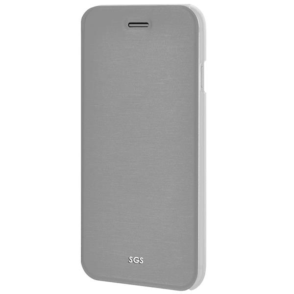 MERCURY CUSTODIA A LIBRO IPHONE 6 GREY CON RETRO TRASPARENTE