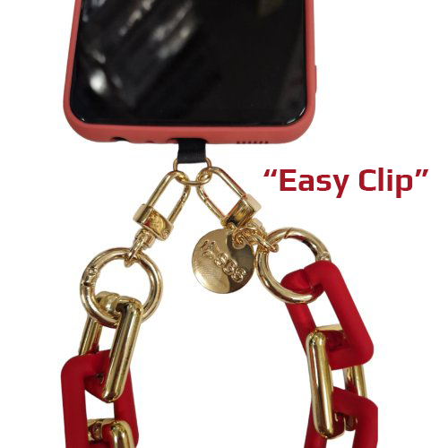 Bracciale 30 cm Catena Bordeaux E Oro Per Smartphone