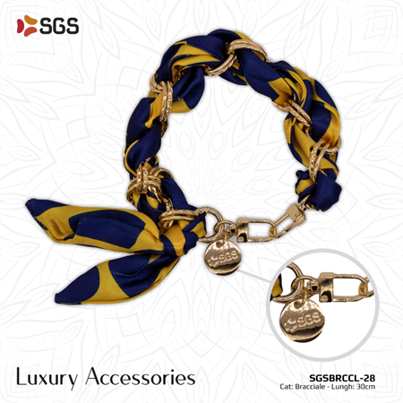 Bracciale 30 cm Foulard Giallo E Blu Per Smartphone