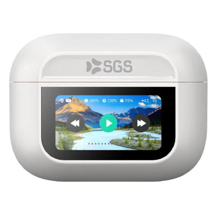 SGS AIR S5 LCD Auricolari Wireless TWS White con Display Touch