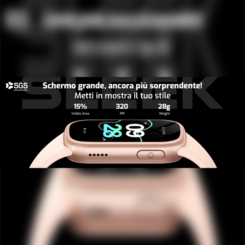 Smartwatch 18mm SGS Sleek con Funzione Telefono - Black