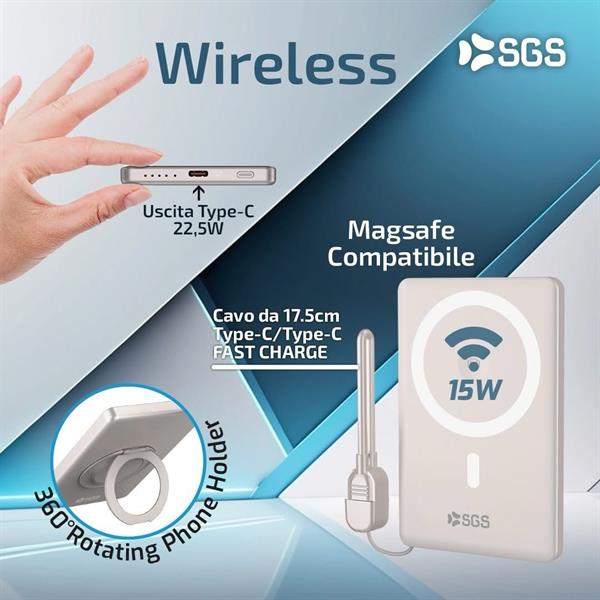 Powerbank 5000 mAh Wireless MAGSAFE - Output 15W