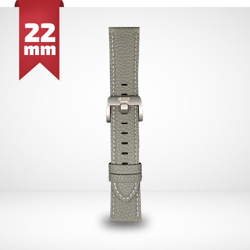 Cinturino Per Smartwatch 22mm In Pelle - Grigio