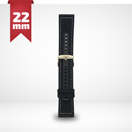 Cinturino Per Smartwatch 22mm Nylon E Silicone - Nero