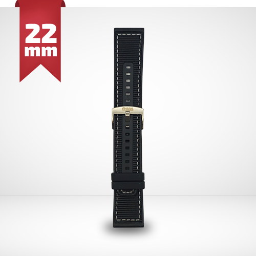 Cinturino Per Smartwatch 22mm Nylon E Silicone - Nero