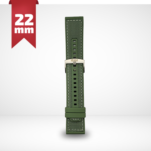 Cinturino Per Smartwatch 22mm Nylon E Silicone - Verde