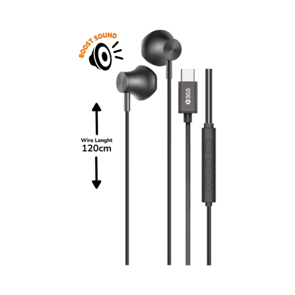 SGS Cuffia auricolare In-Ear Stereo a filo Type-C Black
