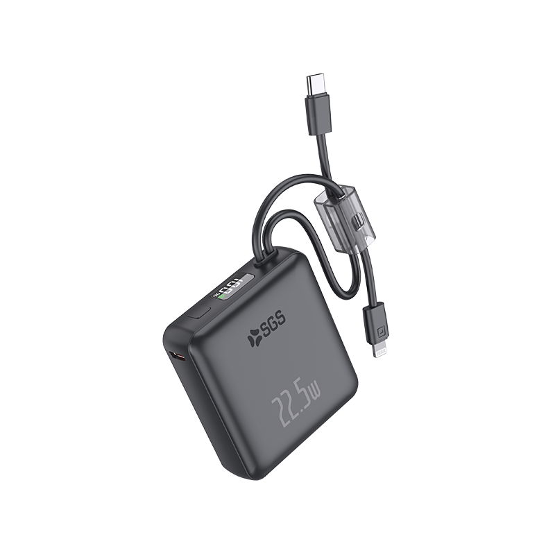 Powerbank Double Cable - 10000mAh - Black