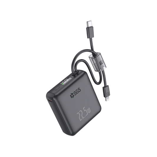 Powerbank Double Cable - 10000mAh - Black