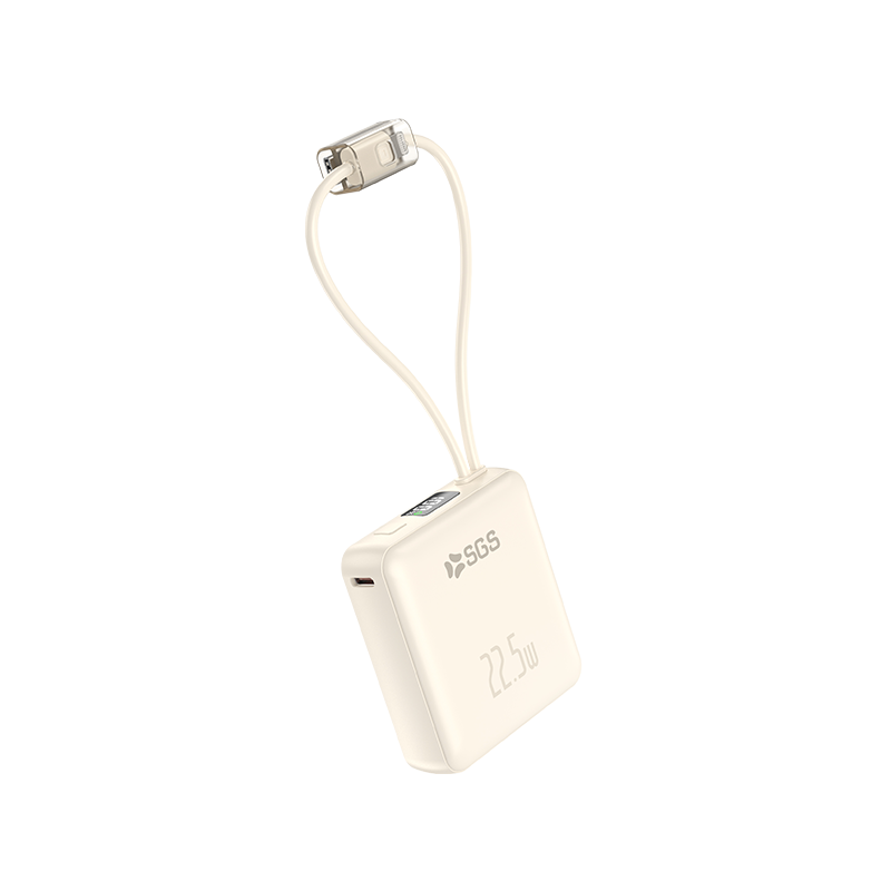 Powerbank Double Cable - 10000mAh - White