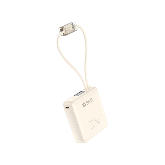 Powerbank Double Cable - 10000mAh - White