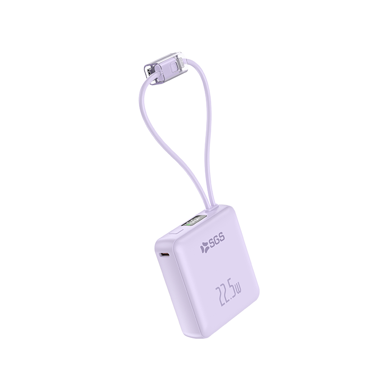 Powerbank Double Cable - 10000mAh - Purple