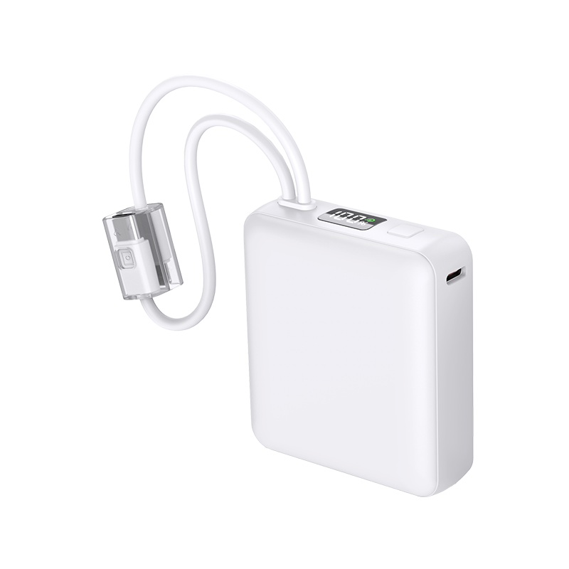 Powerbank Double Cable - 10000mAh - White