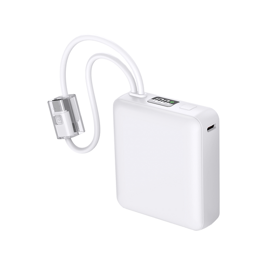 Powerbank Double Cable - 10000mAh - White