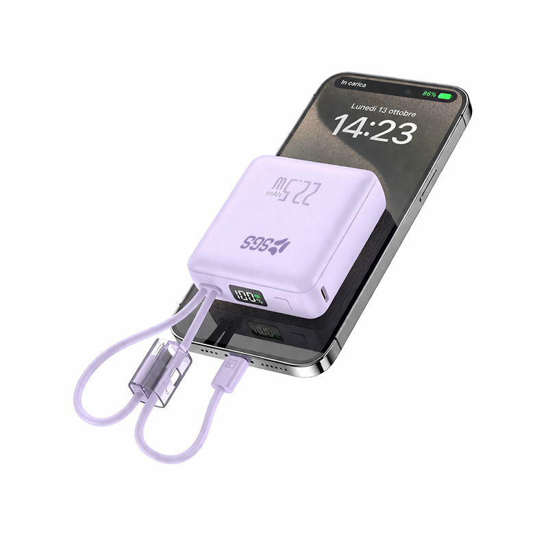 Powerbank Double Cable - 10000mAh - White