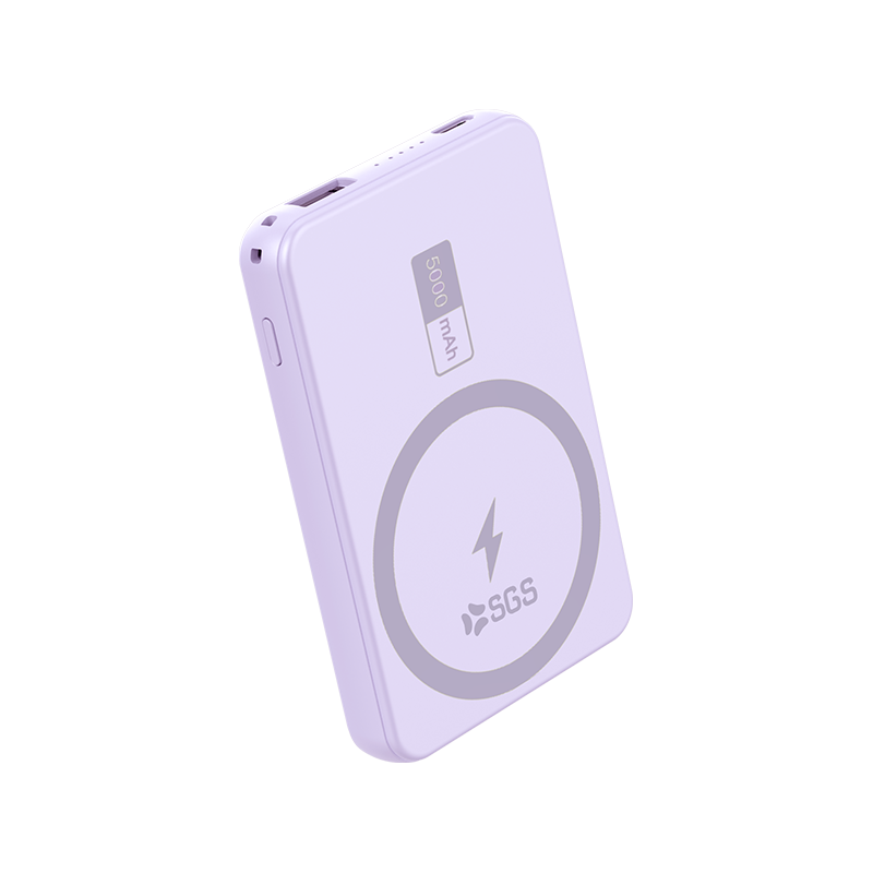 Powerbank 5000 mAh Wireless MAGSAFE 15W - Output TPC 20W Violet