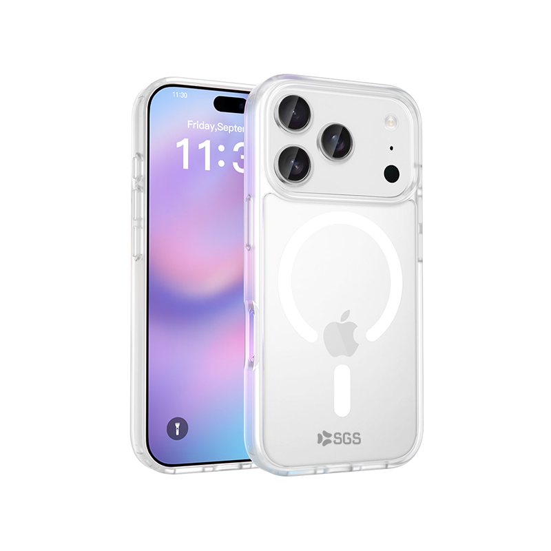 Shield Custodia TPU Magsafe Iphone 17 Pro - Trasparente e Bianco