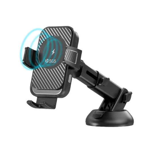 Supporto Auto Con Ventosa Ricarica Wireless 15W