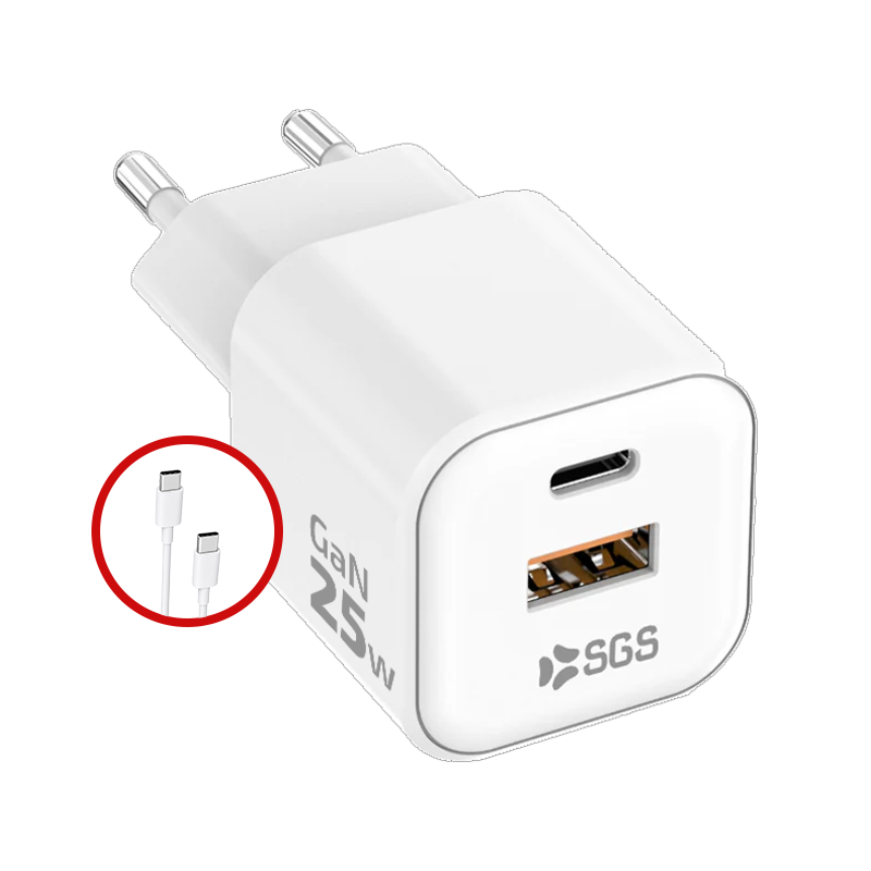 Travel Charger - USB-C PD GAN 25w + Cavo TPC - TPC