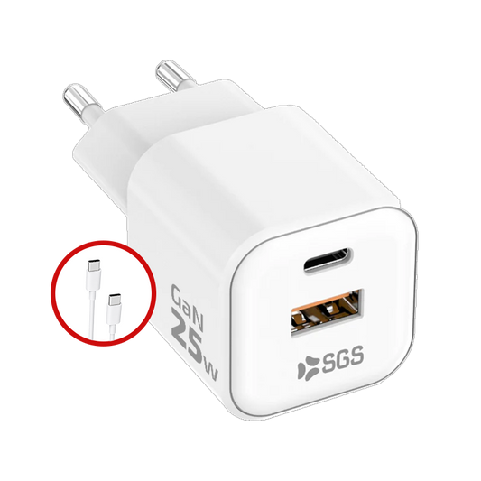 Travel Charger - USB-C PD GAN 25w + Cavo TPC - TPC