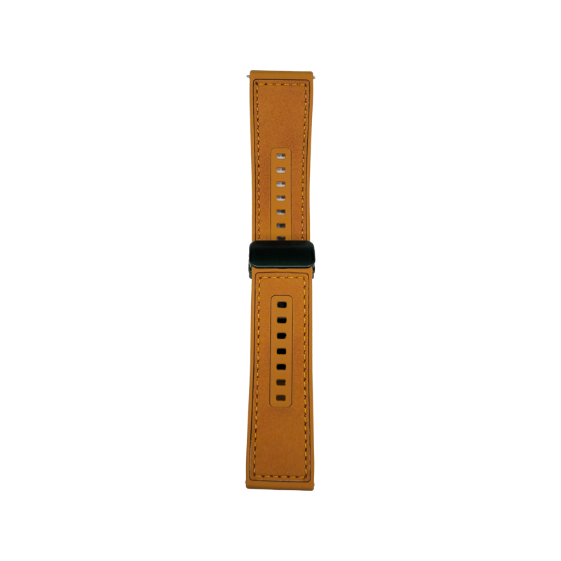 Cinturino Per Smartwatch 22mm In Pelle E Silicone - Arancione