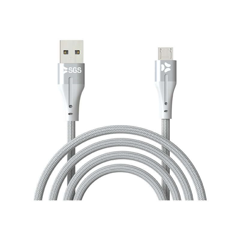 Cloth Micro Usb Cavo Dati/Carica Usb 1 Metro Silver