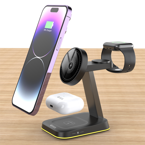 Base Ricarica Wireless 3 In 1 Phone|Earbuds|Watch Magsafe White