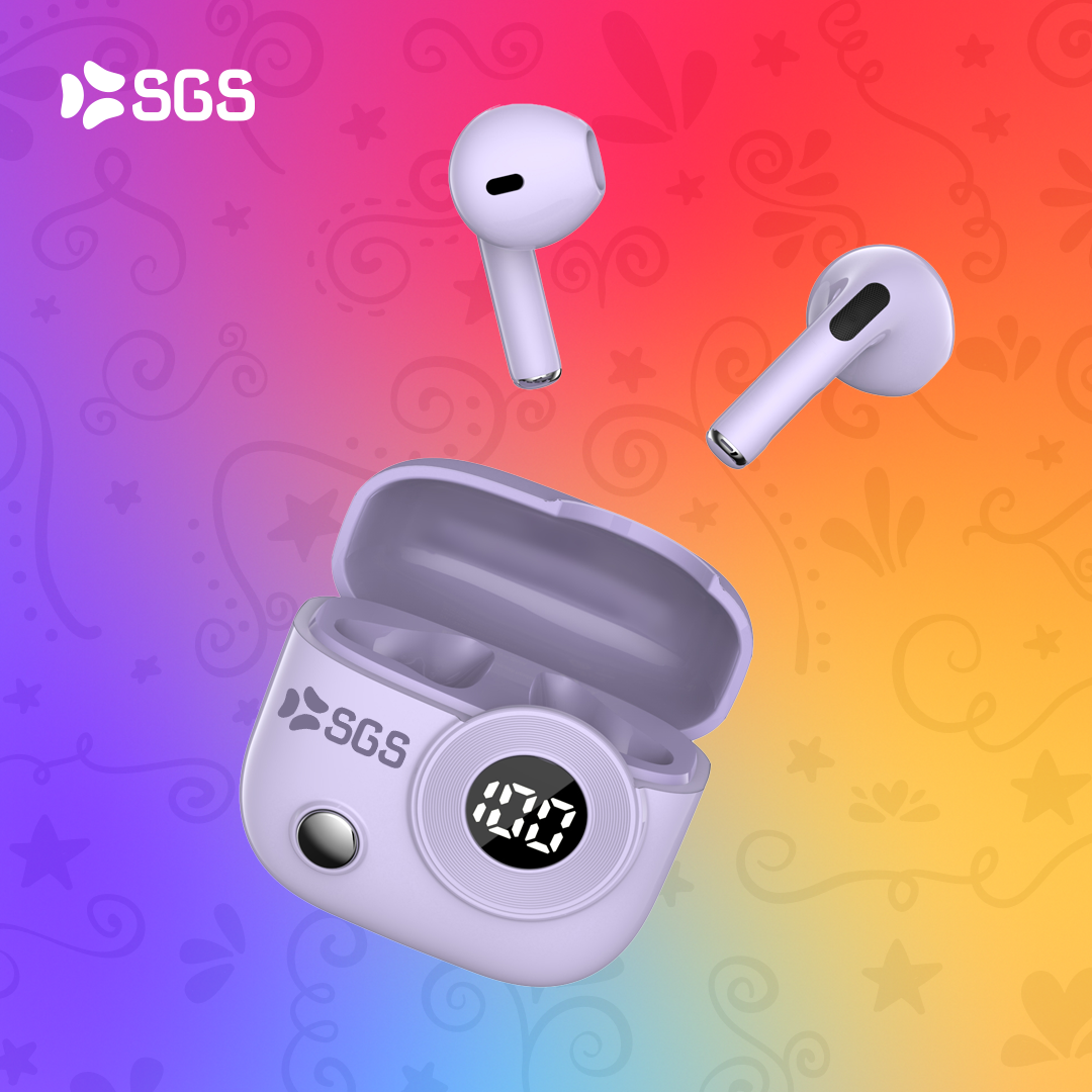 AIR FUN SGS Auricolari Wireless TWS Purple