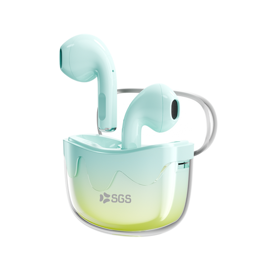 AIR JOY SGS Auricolari Wireless TWS Con Custodia Green