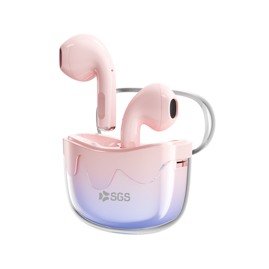 AIR JOY SGS Auricolari Wireless TWS Con Custodia Pink