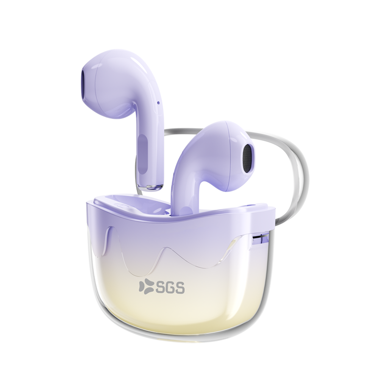 AIR JOY SGS Auricolari Wireless TWS Con Custodia Purple