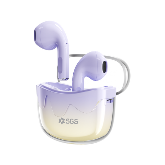 AIR JOY SGS Auricolari Wireless TWS Con Custodia Purple