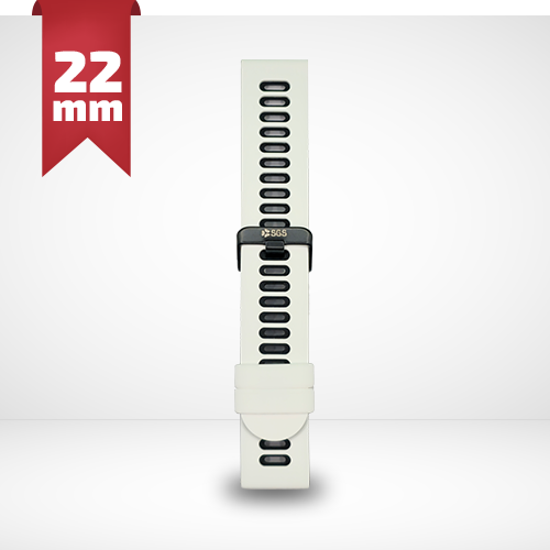 Cinturino Per Smartwatch 22mm In Silicone - Nero E Bianco