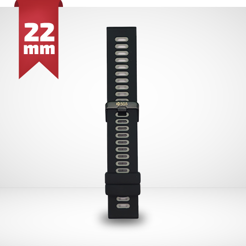 Cinturino Per Smartwatch 22mm In Silicone - Nero E Grigio