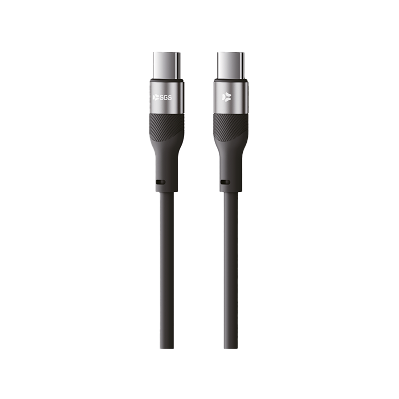 PIXEL PD Cavo Dati/Carica 60W TYPEC/TYPEC 1.5 Metro Black Silic