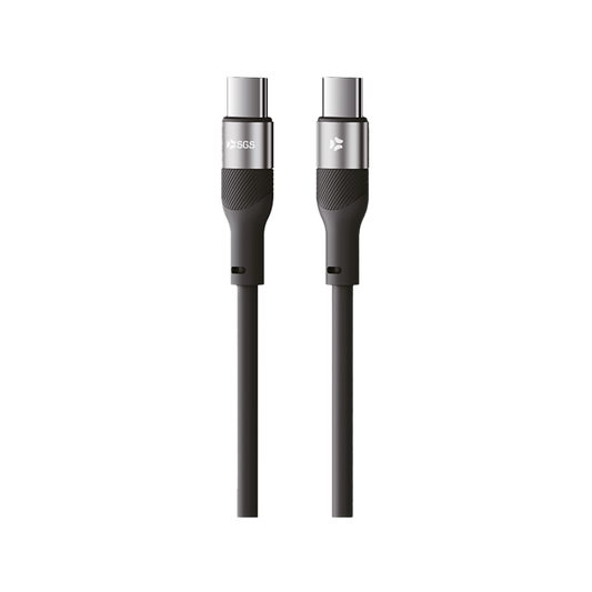 PIXEL PD Cavo Dati/Carica 60W TYPEC/TYPEC 1.5 Metro Black Silic