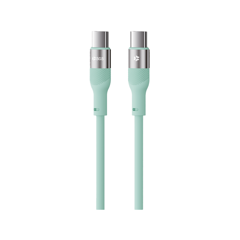 PIXEL PD Cavo Dati/Carica 60W TYPEC/TYPEC 1.5 Metro Green Silic