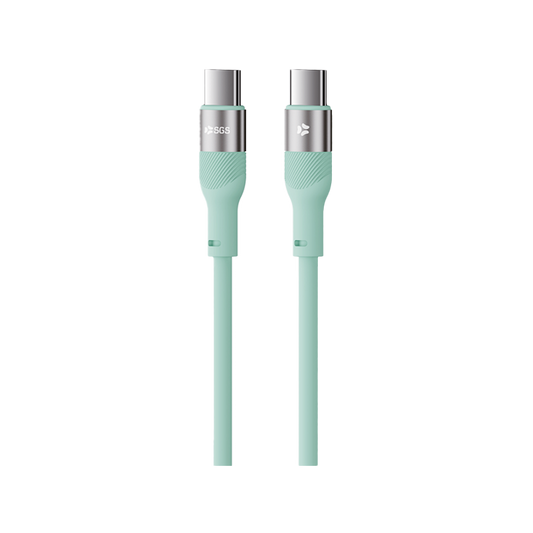 PIXEL PD Cavo Dati/Carica 60W TYPEC/TYPEC 1.5 Metro Green Silic